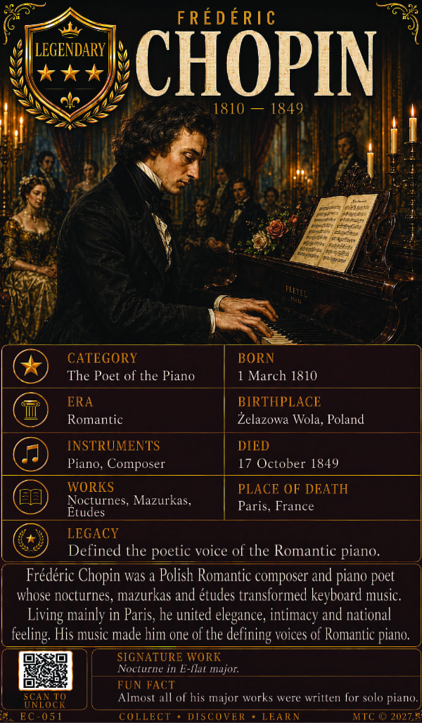Epic Composers Karten-Rückseite von Frédéric Chopin