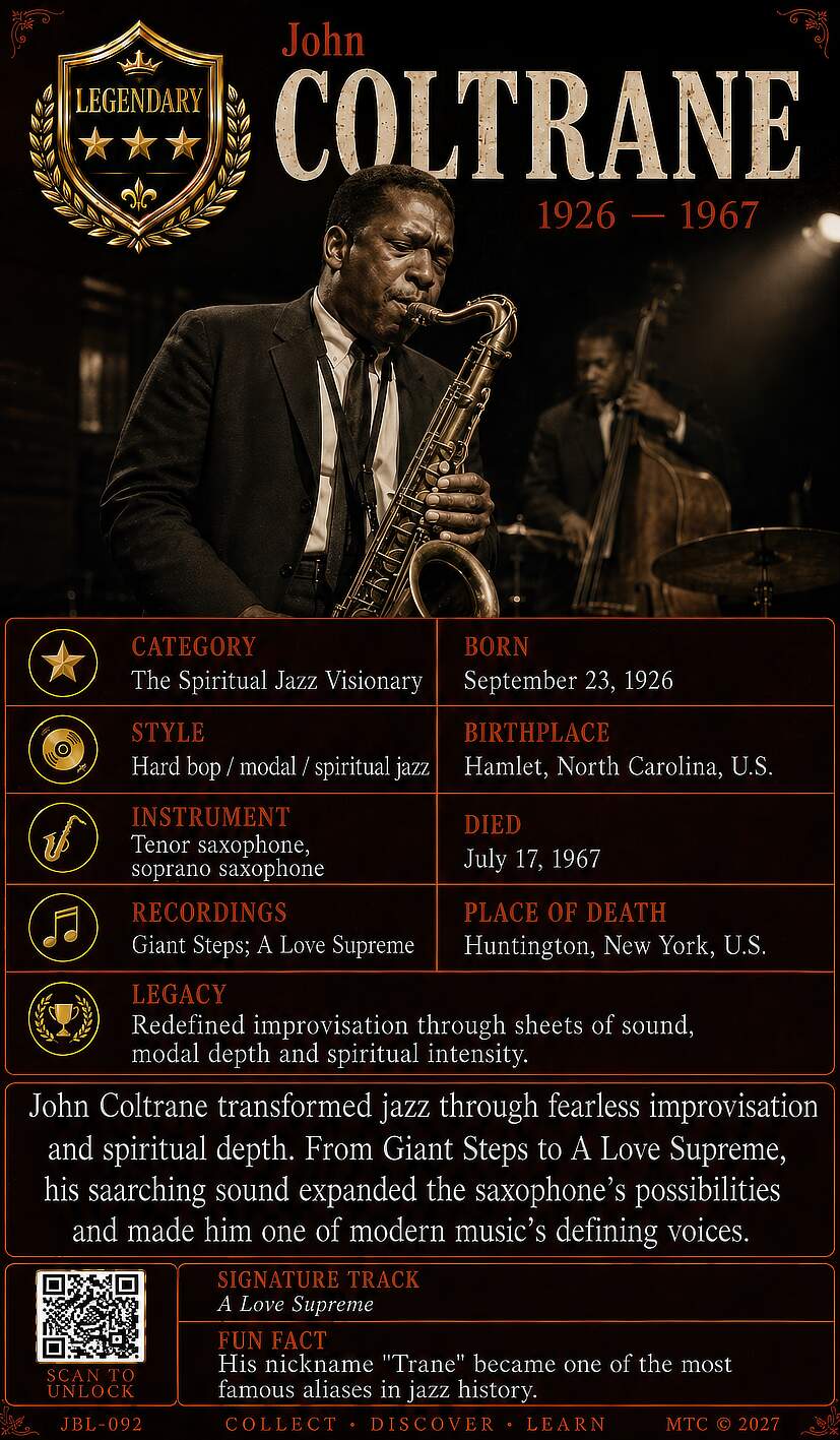 Rückseite einer MTC Jazz & Blues Legends Karte